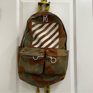 Off-White Diagonal Camouflage Backpack
